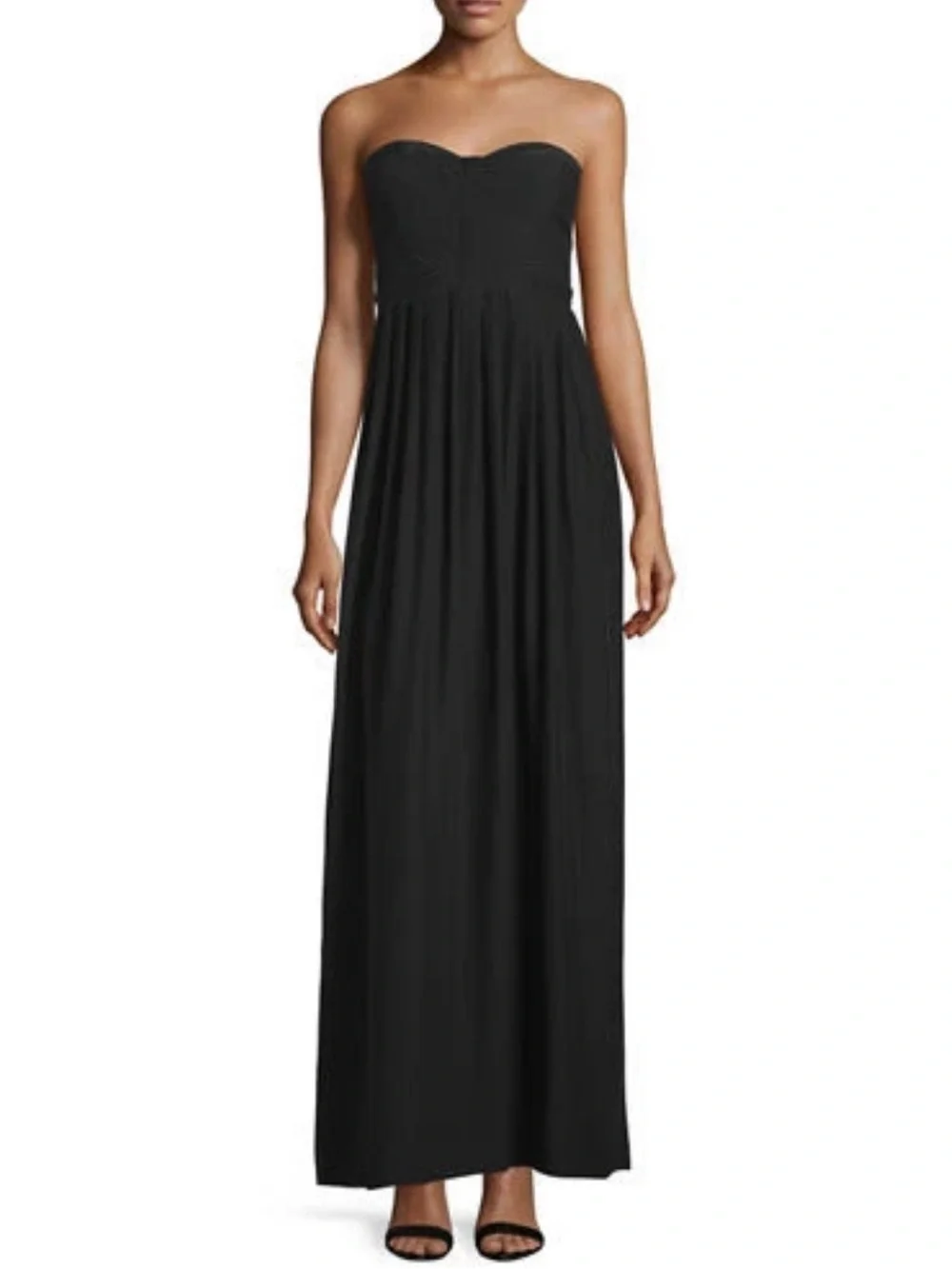Parker Bayou Strapless Black Silk Maxi Dress